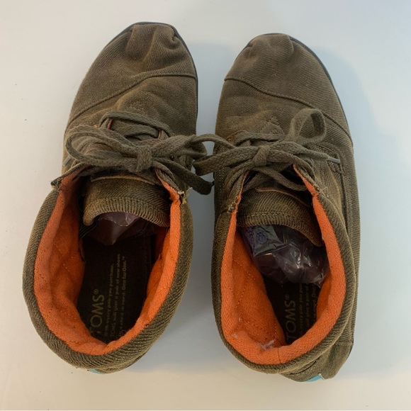 TOMS Brown Waxed Twill Highland Botas - Picture 9 of 11